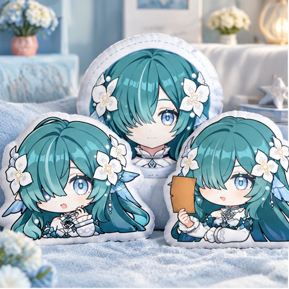 Throw Pillow - เกม Genshin Impact ตุ๊กตาหมอนอิงนุ่มเอเลี่ยนเวอร์ชัน Q น่ารัก