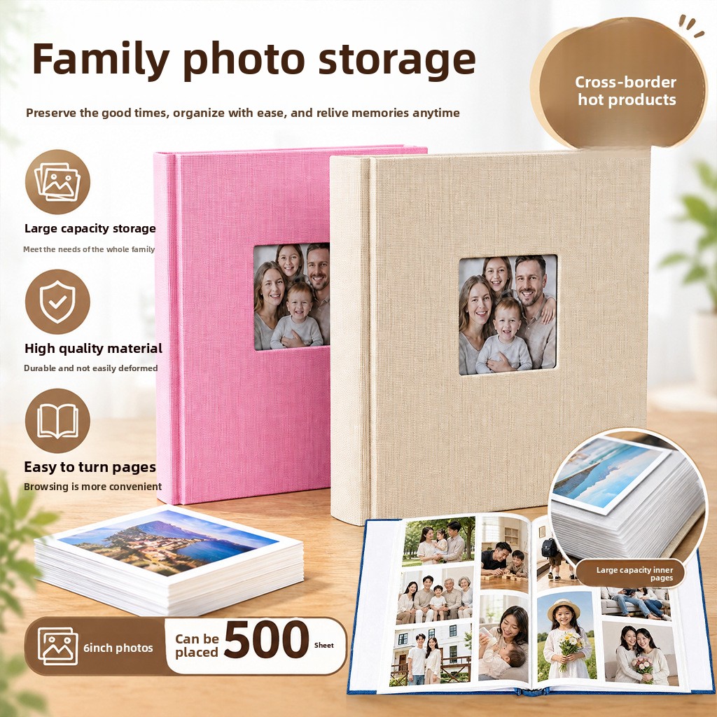 Picture Frame - อัลบั้มรูปขนาด 6x4 นิ้ว พร้อมช่องใส่รูป 500 ช่อง,