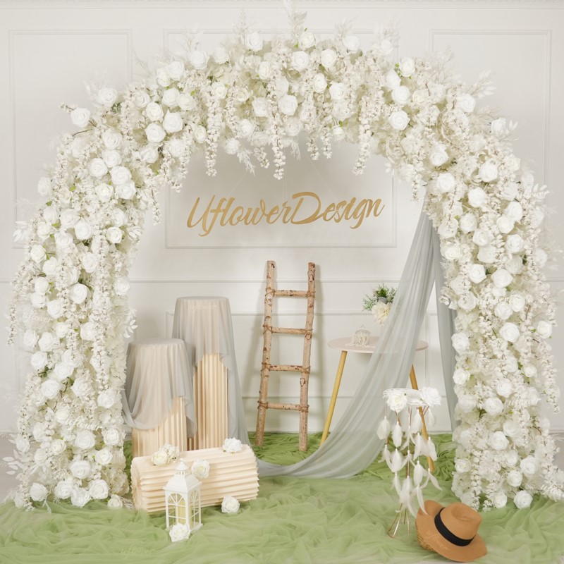 Table Runner - ดอกไม้ประดิษฐ์ 5 มิติ สีขาว หรูหรา ประดับด้วยดอกยิปโซฟิลลา