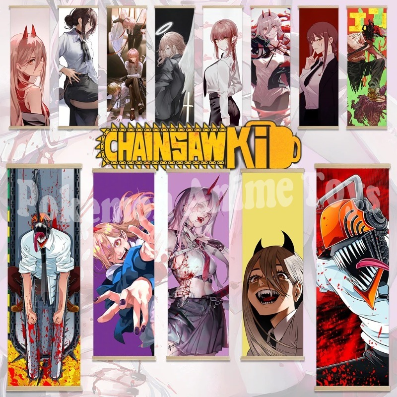 Picture Frame - Chainsaw Man Anime Poster Wooden-framed Scroll