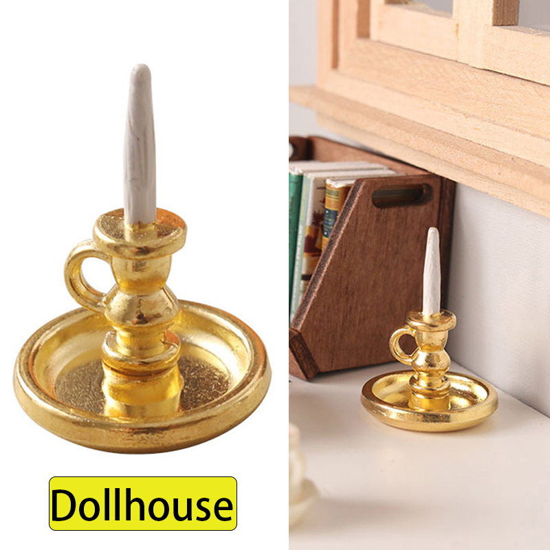 Candle Holder Decor - 1:12 ตุ๊กตาจิ๋ว ที่วางเทียน โมเดลของตกแต่งบ้าน ของเล่นเด็กเล่นสมมติ อุปกรณ์เสริมบ้านตุ๊กตา