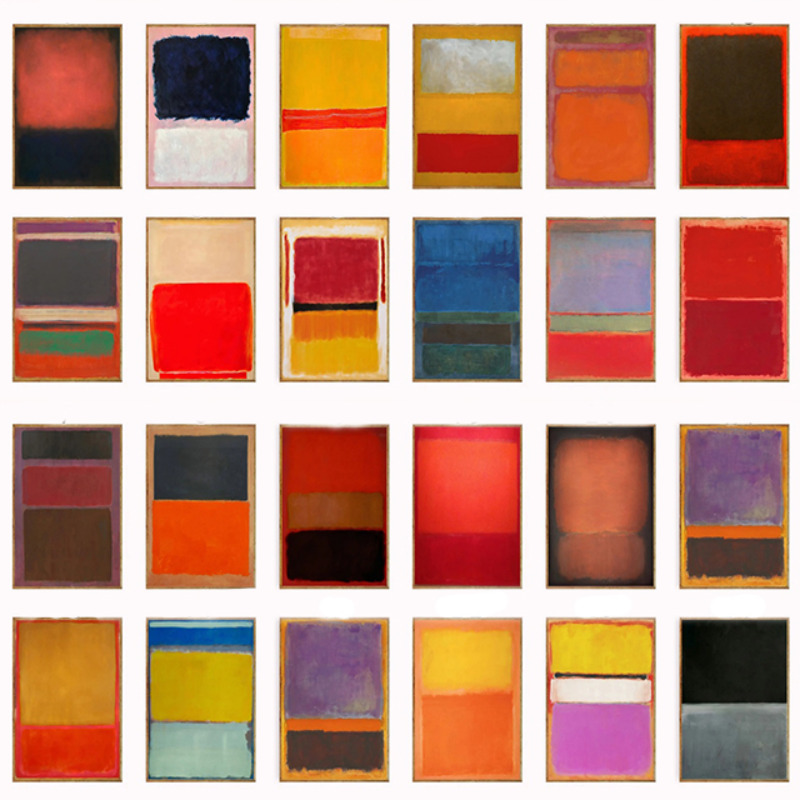 Abstract Canvas Set - ของตกแต่งผนัง, ชุดโปสเตอร์มาร์ก รอธโค, ภาพพิมพ์ของรอธโค, ศิลปะนามธรรม, ภาพพิมพ์,