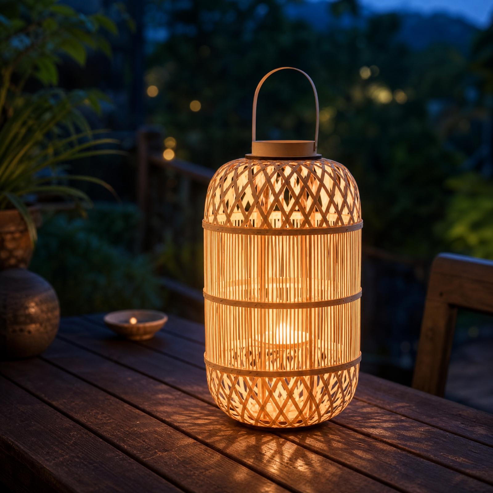 โคมเทียนไม้ไผ่ตกแต่งสำหรับโต๊ะ - Candle Holder Decor บทวิจารณ์และราคา