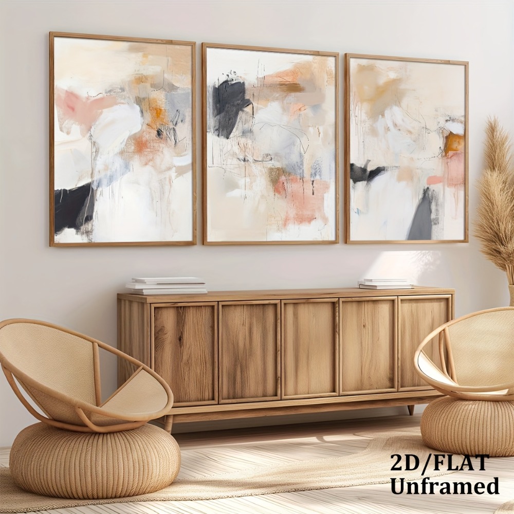 ภาพตกแต่งผนังลายเส้นนามธรรมสีเ - Abstract Canvas Set บทวิจารณ์และราคา