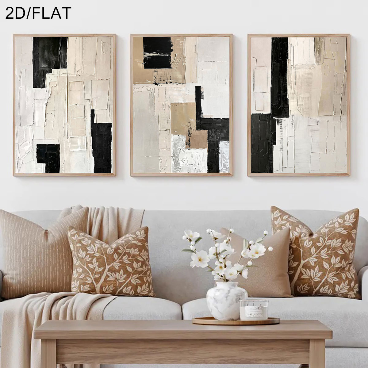 ภาพโปสเตอร์ผ้าแคนวาสแบบไม่มีกร - Abstract Canvas Set บทวิจารณ์และราคา