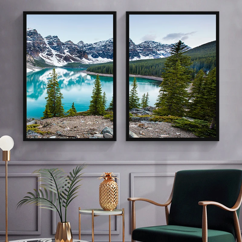 ภาพพิมพ์บนผ้าใบลายภูมิทัศน์ป่า - Abstract Canvas Set บทวิจารณ์และราคา