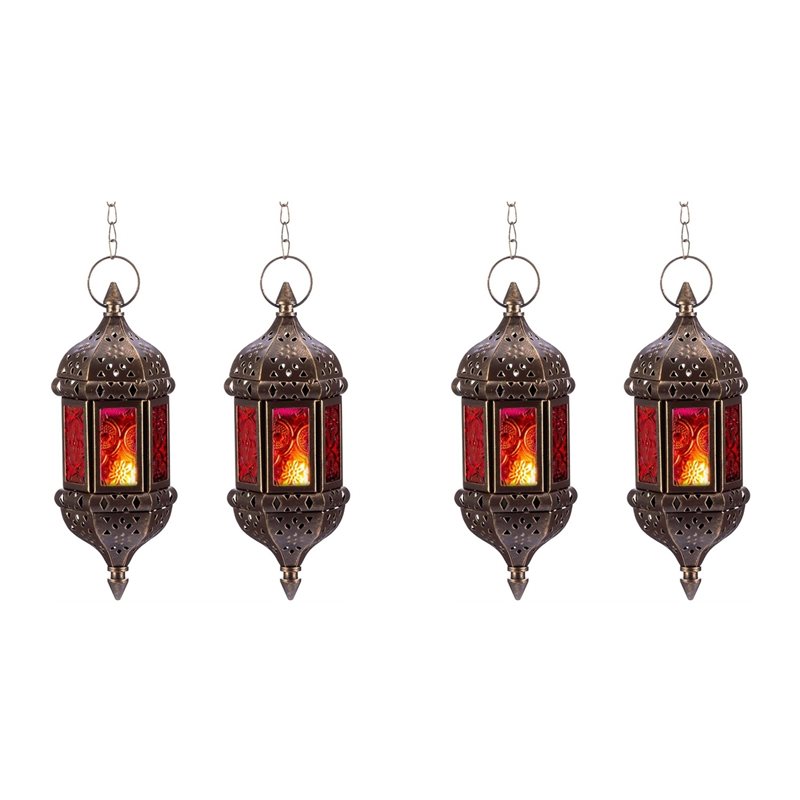 AB34-4 ชิ้น ที่ใส่เทียนตะเกียง - Candle Holder Decor บทวิจารณ์และราคา