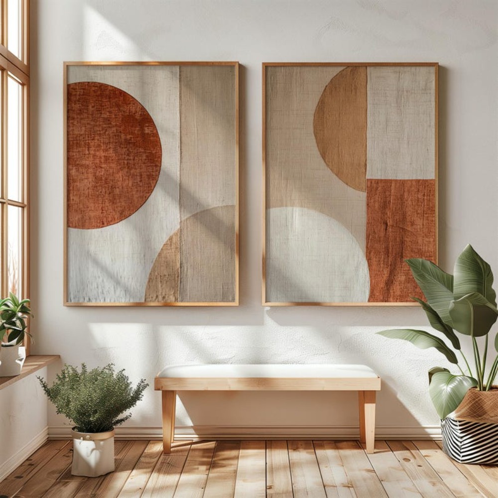 ภาพวาดบนผ้าใบไร้กรอบ 2 ชิ้น/ชุ - Abstract Canvas Set บทวิจารณ์และราคา