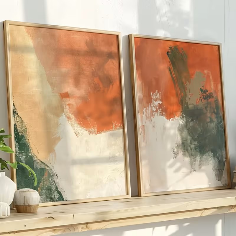 ชุดภาพวาดแคนวาสติดผนังสไตล์โบโ - Abstract Canvas Set บทวิจารณ์และราคา